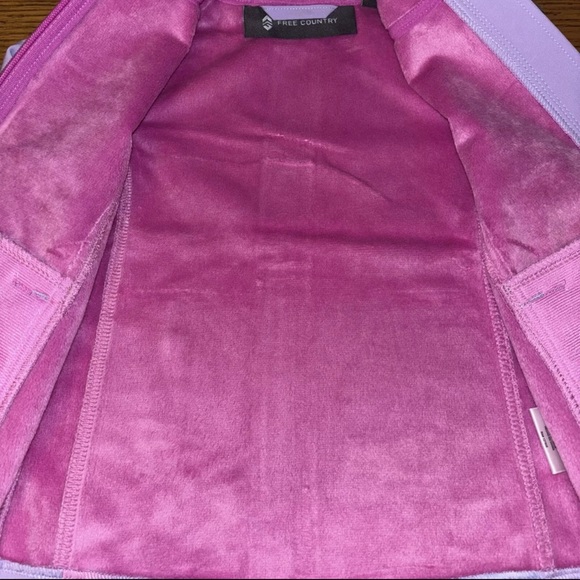 NWT Free Country Super Softshell Wind & Water Resistant Purple Jacket, Girls 4 - Picture 5 of 7